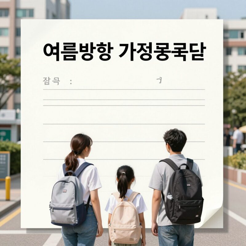 여름방학 가정통신문 작성 팁 1 여름방학 가정통신문 표지 예시 이미지