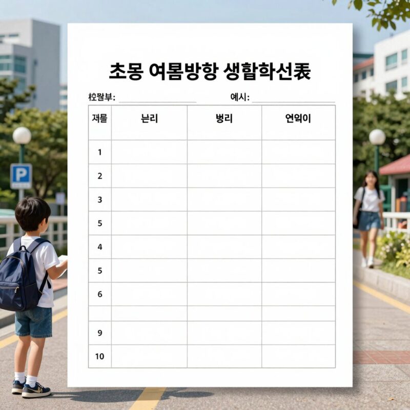 2026 여름방학 생활계획표 양식 실전 활용법 1 초등 여름방학 생활계획표 양식 예시