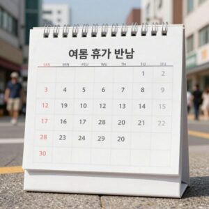 여름휴가 반납을 상징하는 달력 이미지
