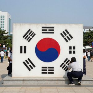 태극기 네 모서리에 위치한 건곤감리 사괘의 그림 설명