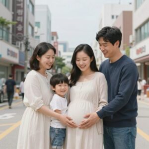 탕웨이 둘째 임신 소식을 전한 인스타그램 사진, 가족과 함께 행복한 모습