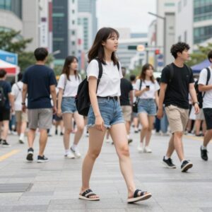 TEVA 샌들을 신고 여름 페스티벌을 즐기는 사람들