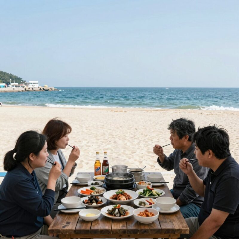 울산 진하해수욕장 1박2식 가성비 펜션 추천 1 울산 진하해수욕장 횟집하늘바다펜션 1박2식 회와 해산물 한상