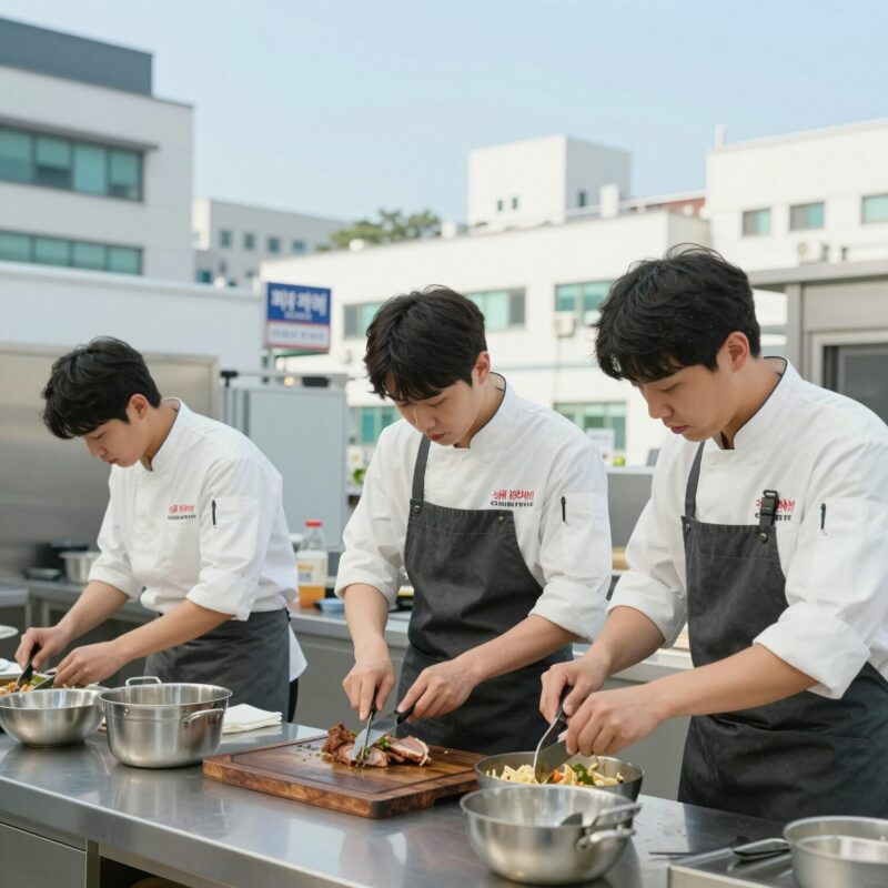 언더커버 셰프 출연진 샘킴 정지선 권성준이 위장 취업 중인 모습