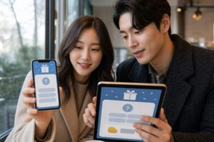유플러스 장기고객 퀴즈 이벤트 화면으로 퀴즈 응시 버튼과 포인트 적립 안내가 표시된 모습