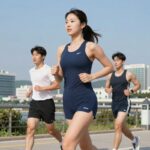 워터레깅스속옷 한 벌로 끝내는 물놀이 워터레깅스속옷 올인원 세트 실사용 샷 물놀이와 러닝에 모두 활용