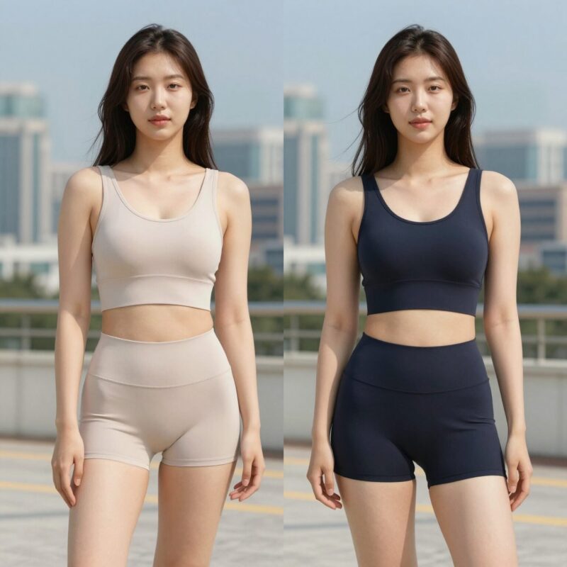 여자래쉬가드세트 내 피부 지키는 법 1 여성 래쉬가드 세트 착용 모습