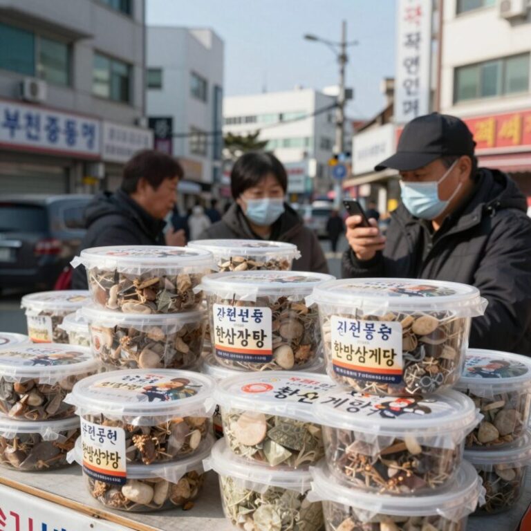 부천 중동역 강화토종웅추삼계탕 한방삼계탕 포장된 모습