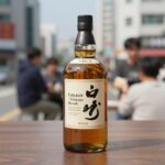 Yamazaki 18 years old whiskey bottle on table