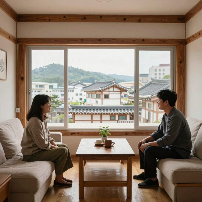 양양 꾸기민박 독채펜션 거실 전경
