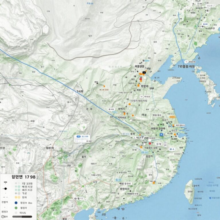 2026년 7월 23일 예천 지진 진앙 위치 지도