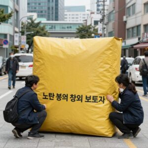 노란 봉투법의 개념과 쟁의행위 보호 범위를 시각적으로 설명하는 이미지
