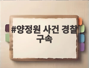 양정원 사건 경찰 구속