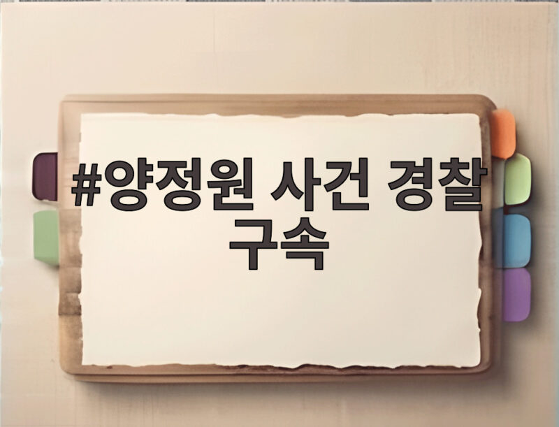 양정원 사건 경찰 구속, 수사 무마 의혹 전말 1 양정원 사건 경찰 구속