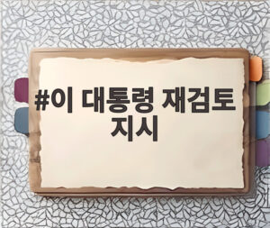 이 대통령 재검토 지시