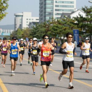 제5회 천안 이봉주 마라톤 대회 참가 모습