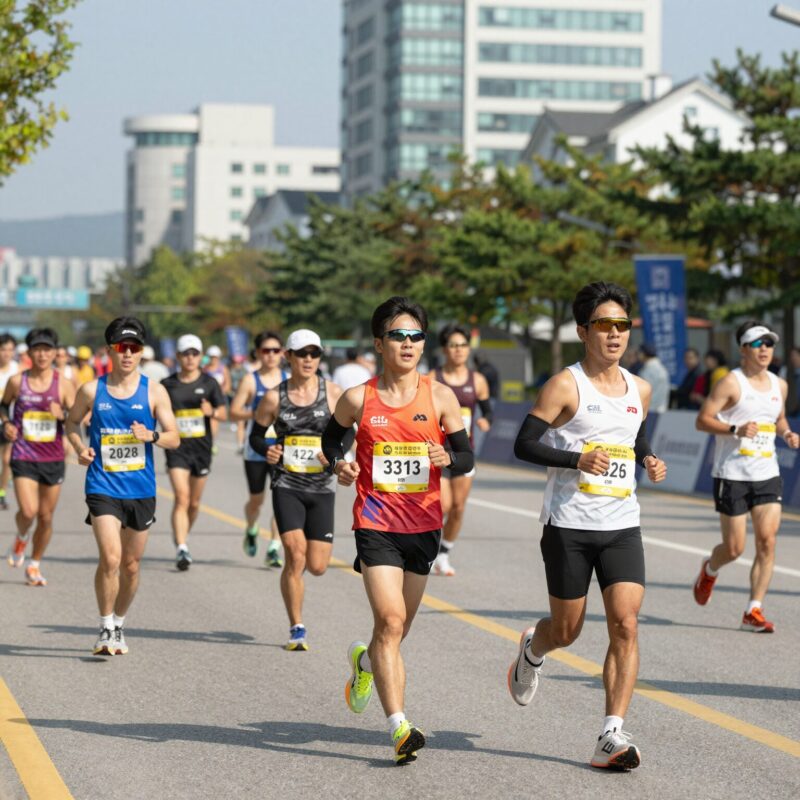 제5회 천안 이봉주 마라톤 대회 참가 모습