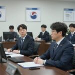 윤한홍 의원이 종합특검 사무실에 피의자로 출석하고 있는 모습