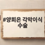 양희은 각막이식 수술 후 근황과 회복 소식 양희은 각막이식 수술