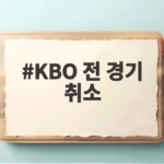 KBO 전 경기 취소 폭염 안전 대책 KBO 전 경기 취소