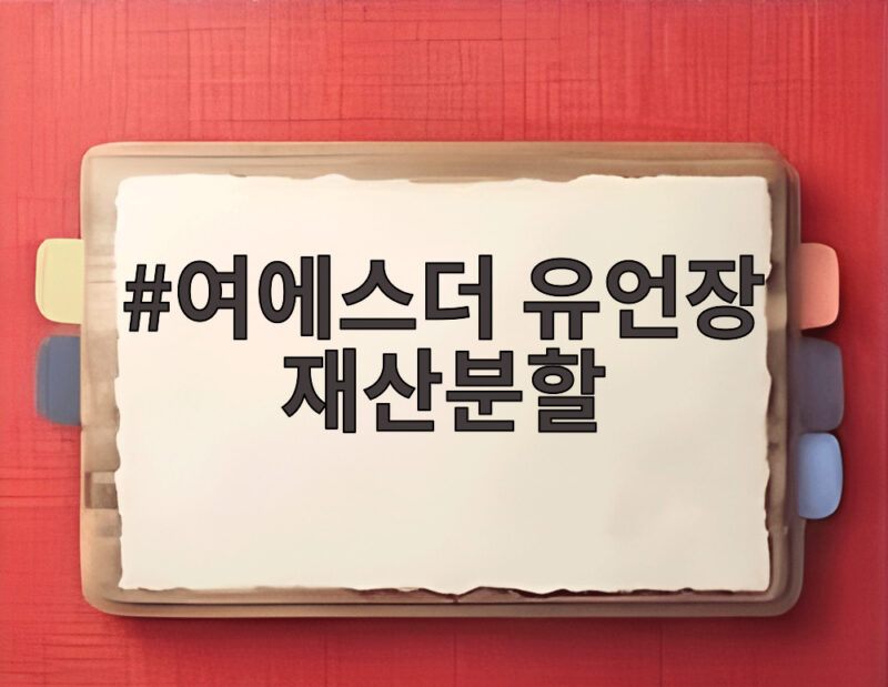 여에스더 유언장 재산분할 남편 몫 얼마 1 여에스더 유언장 재산분할