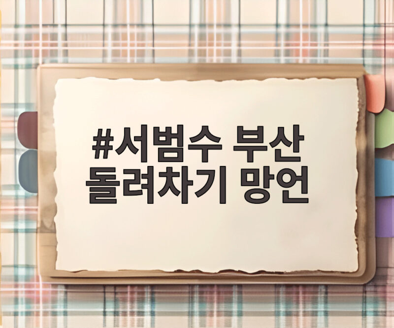 서범수 돌려차기 망언 파장과 피해자 상처 1 서범수 부산 돌려차기 망언