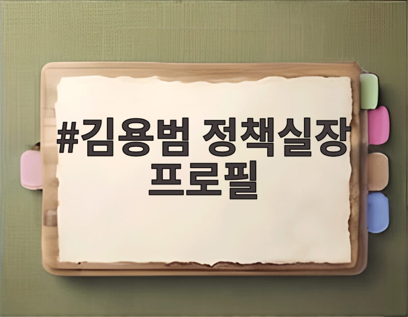 김용범 정책실장 프로필과 경제 정책 1 김용범 정책실장 프로필