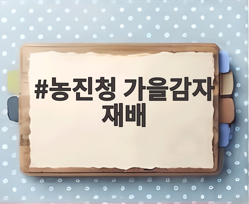 농진청 가을감자 재배
