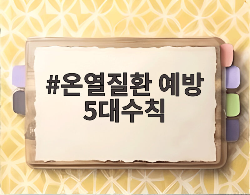 온열질환 예방 5대수칙 총정리 1 온열질환 예방 5대수칙