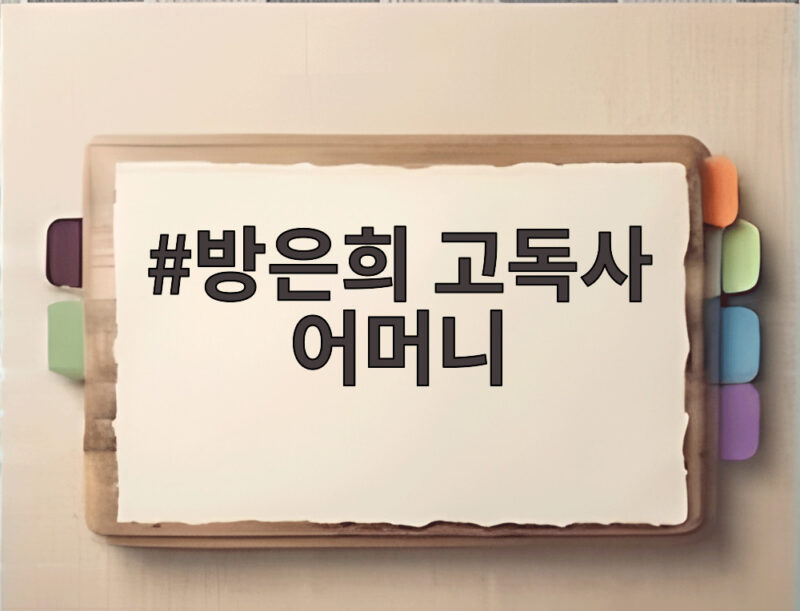 방은희 어머니 고독사, 6년 후 후회 1 방은희 고독사 어머니