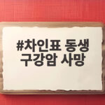차인표 동생 구강암 사망 회상과 신애라의 위로 차인표 동생 구강암 사망