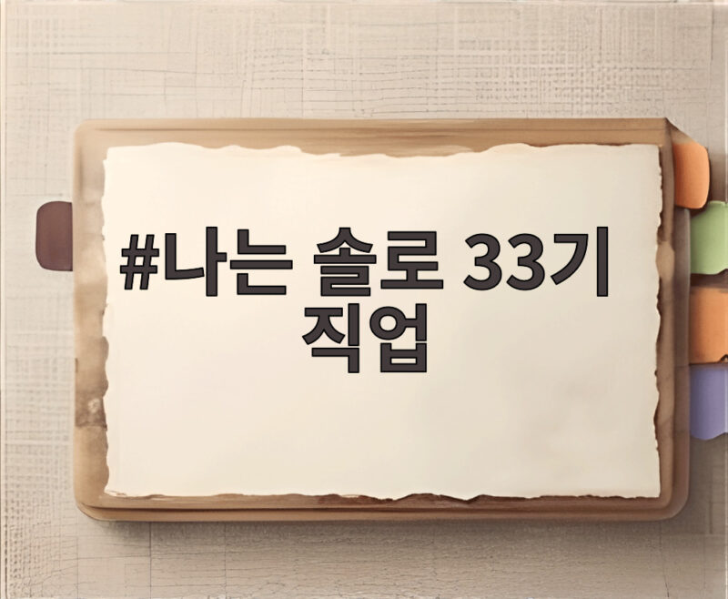나는 솔로 33기 직업 공개 모솔 특집 주목 1 나는 솔로 33기 직업