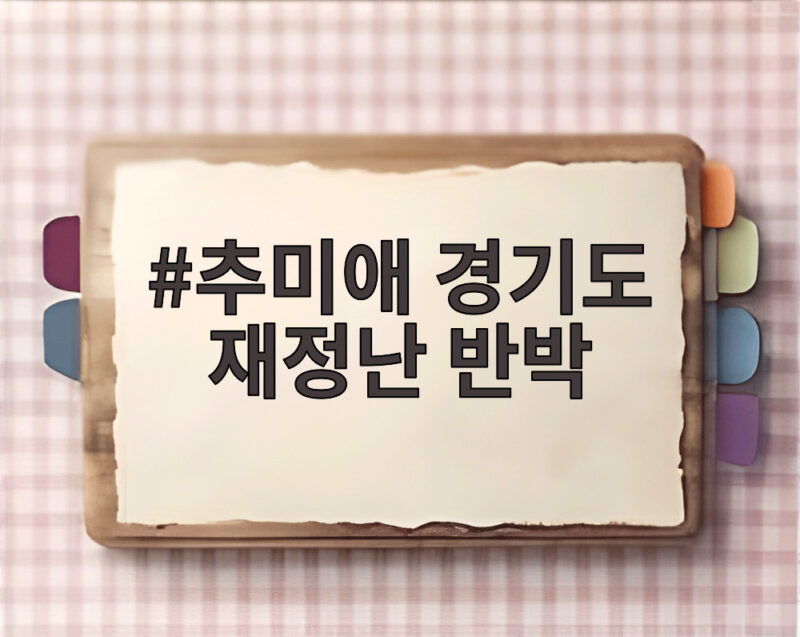 추미애 경기도 재정난 반박