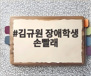 김규원 장애학생 손빨래