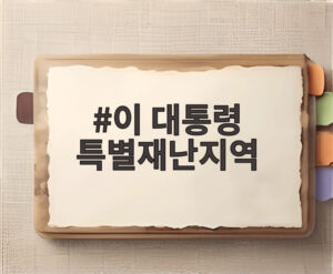 이 대통령 특별재난지역