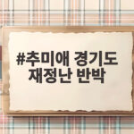 추미애 경기도 재정난 반박 세수 구조 문제 추미애 경기도 재정난 반박