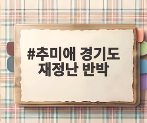 추미애 경기도 재정난 반박