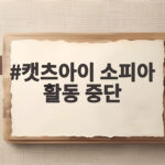 캣츠아이 소피아 정신 건강 회복 활동 중단 캣츠아이 소피아 활동 중단