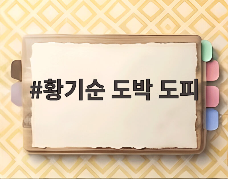 황기순 도박 사건 필리핀 도피 생활 고백 1 황기순 도박 도피