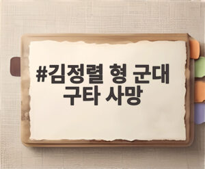김정렬 형 군대 구타 사망