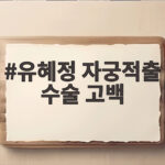 유혜정 자궁적출 수술 고백