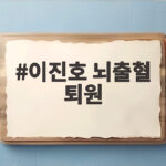 이진호 뇌출혈 퇴원, 회복 소식 이진호 뇌출혈 퇴원