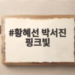 박서진 황혜선 핑크빛 로맨스 황혜선 박서진 핑크빛
