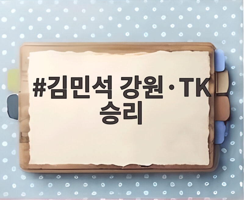 김민석 강원·TK 승리