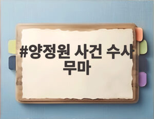 양정원 사건 수사 무마