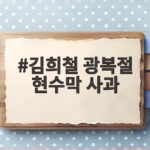 김희철 광복절 현수막 사과