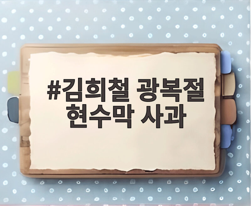 김희철 광복절 태극기 논란 사과 1 김희철 광복절 현수막 사과