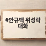 안규백 위성락 대화 메가프로젝트 점검 안규백 위성락 대화