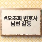 오초희 변호사 남편 갈등