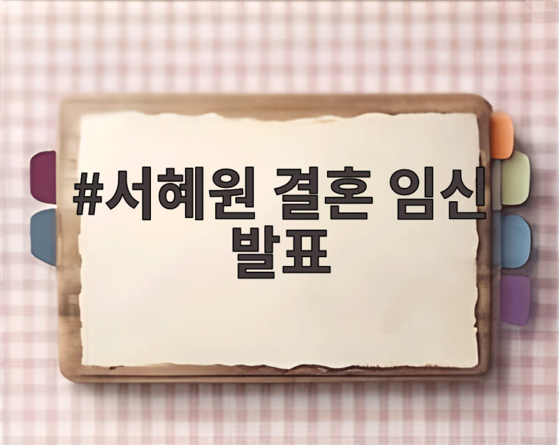 서혜원 결혼 4개월 만 임신 발표 1 서혜원 결혼 임신 발표